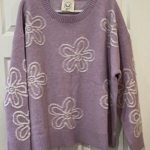 Fantastic Fawn lavender  Floral Sweater